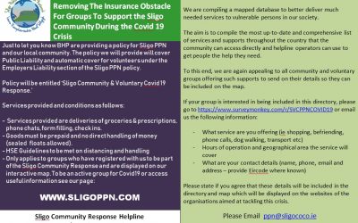 Sligo PPN Insurance cover for Registered Covid 19 Support Groups